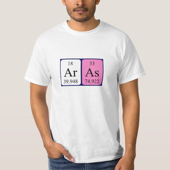 Camiseta de nombre de tabla periódica de Aras (Anverso)