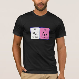 Camiseta de nombre de tabla periódica de Aras