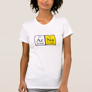 Camiseta de nombre de tabla periódica de Arna