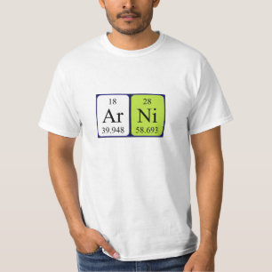 Camiseta de nombre de tabla periódica de Arni