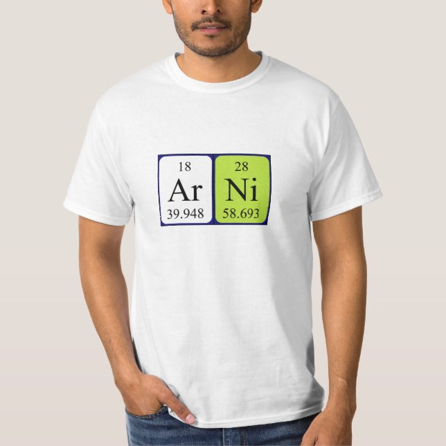 Camiseta de nombre de tabla periódica de Arni (Anverso)