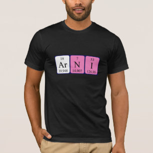 Camiseta de nombre de tabla periódica de Arni