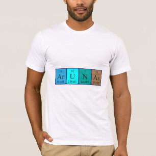 Camiseta de nombre de tabla periódica de Arunas