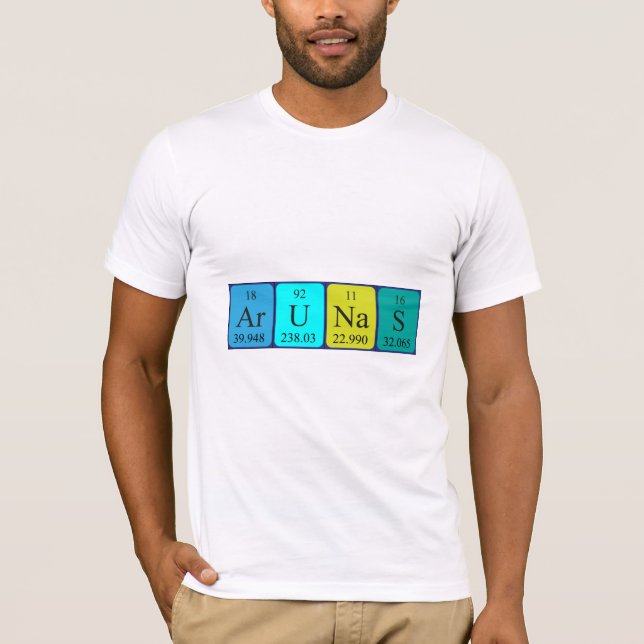 Camiseta de nombre de tabla periódica de Arunas (Anverso)