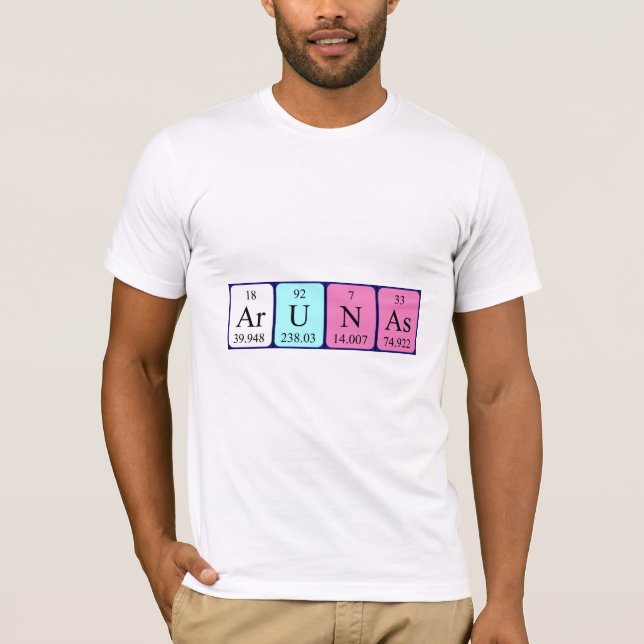 Camiseta de nombre de tabla periódica de Arunas (Anverso)