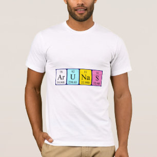 Camiseta de nombre de tabla periódica de Arunas