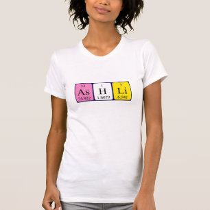 Camiseta de nombre de tabla periódica de Ashli