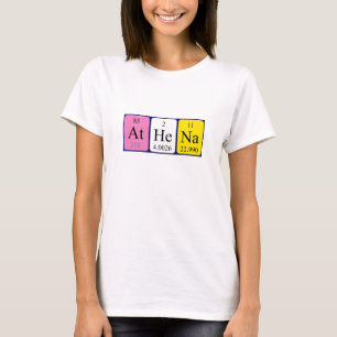 Camiseta de nombre de tabla periódica de Athena