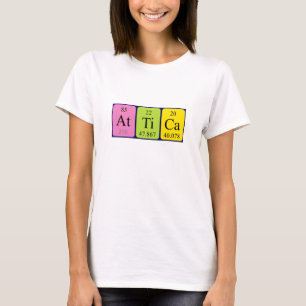 Camiseta de nombre de tabla periódica de Ática