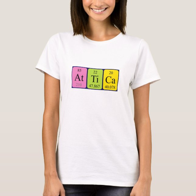 Camiseta de nombre de tabla periódica de Ática (Anverso)