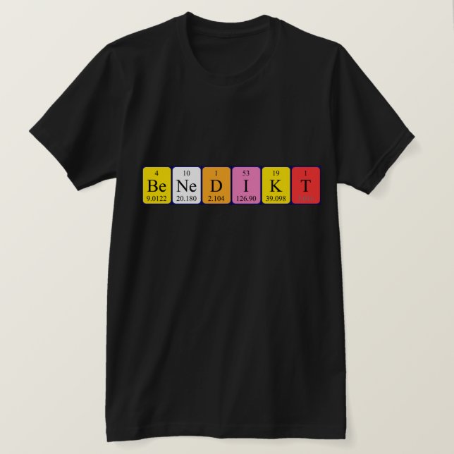 Camiseta de nombre de tabla periódica de Benedikt (Anverso del diseño)