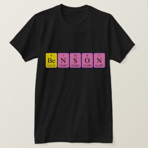 Camiseta de nombre de tabla periódica de Benson