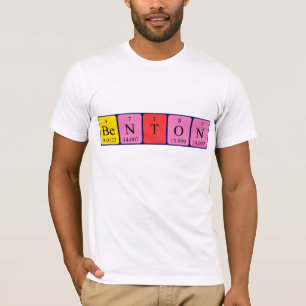 Camiseta de nombre de tabla periódica de Benton