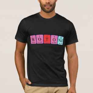 Camiseta de nombre de tabla periódica de botella