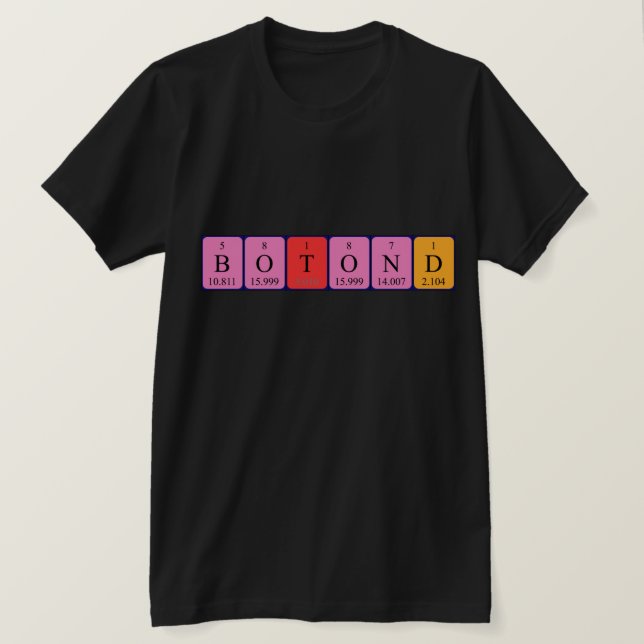 Camiseta de nombre de tabla periódica de botella (Anverso del diseño)
