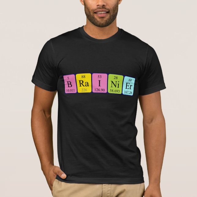 Camiseta de nombre de tabla periódica de Brainier (Anverso)
