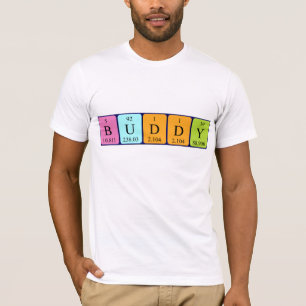 Camiseta de nombre de tabla periódica de Buddy