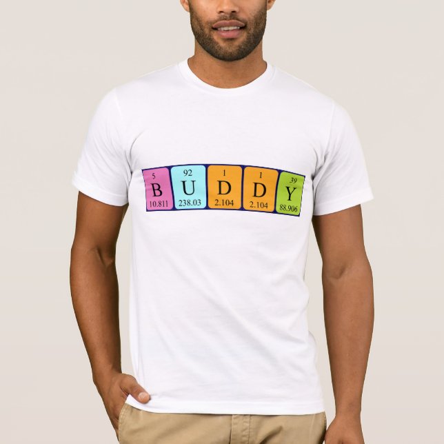 Camiseta de nombre de tabla periódica de Buddy (Anverso)