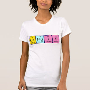 Camiseta de nombre de tabla periódica de Candis