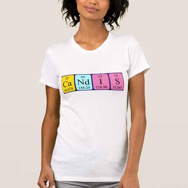 Camiseta de nombre de tabla periódica de Candis (Anverso)