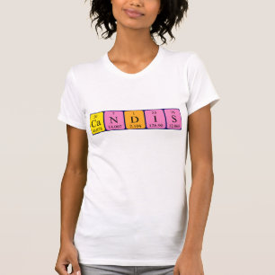 Camiseta de nombre de tabla periódica de Candis