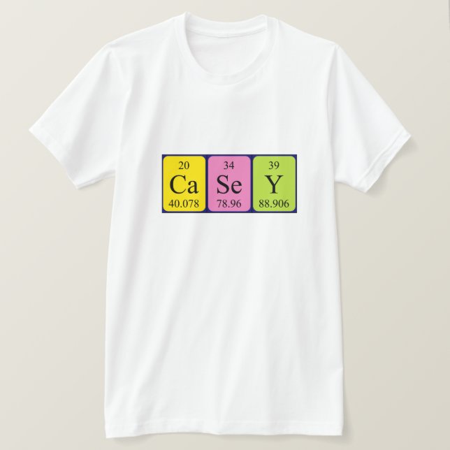 Camiseta de nombre de tabla periódica de Casey (Anverso del diseño)