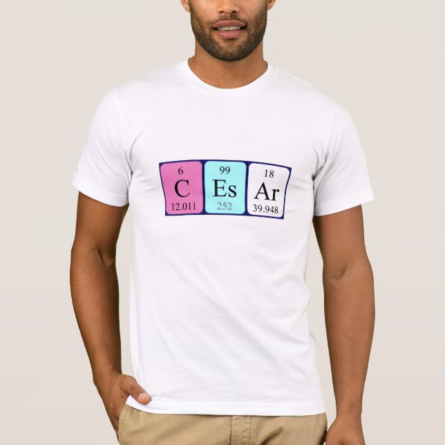 Camiseta de nombre de tabla periódica de Cesar (Anverso)