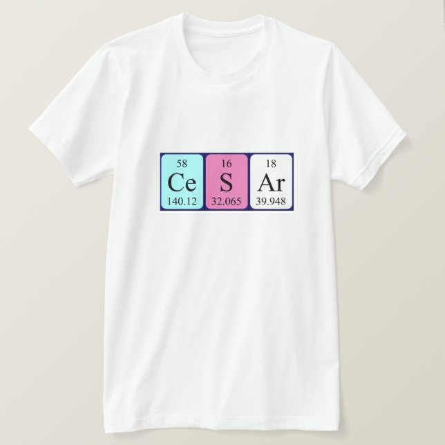 Camiseta de nombre de tabla periódica de Cesar (Anverso del diseño)
