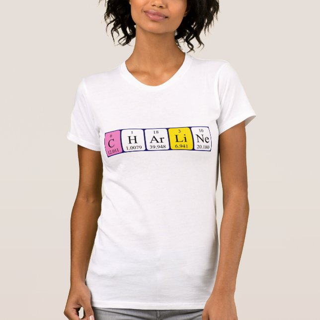 Camiseta de nombre de tabla periódica de Charline (Anverso)