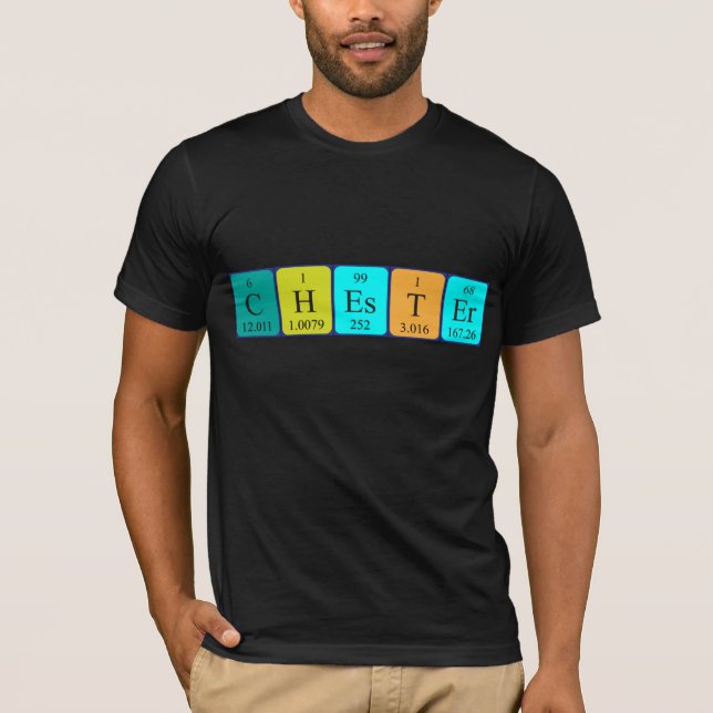 Camiseta de nombre de tabla periódica de Chester (Anverso)