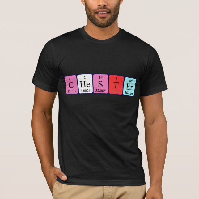 Camiseta de nombre de tabla periódica de Chester (Anverso)