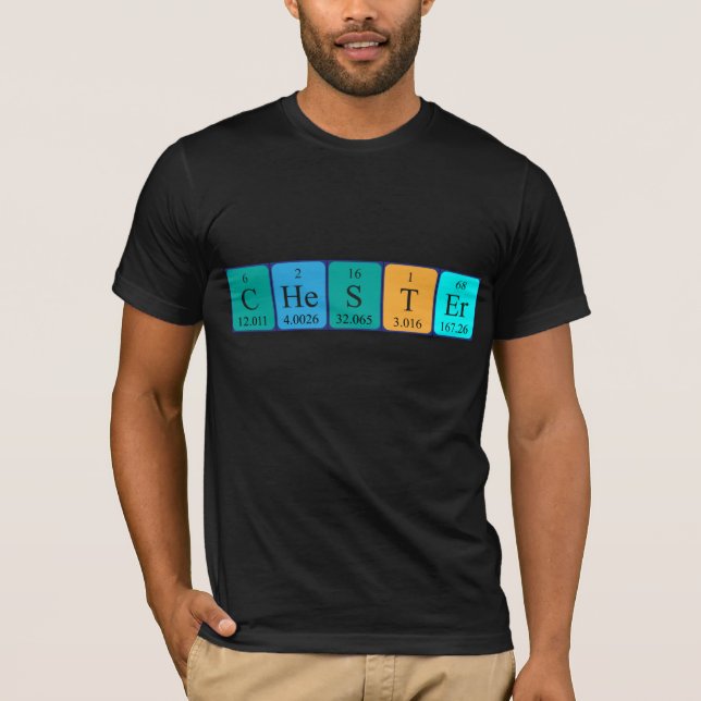 Camiseta de nombre de tabla periódica de Chester (Anverso)