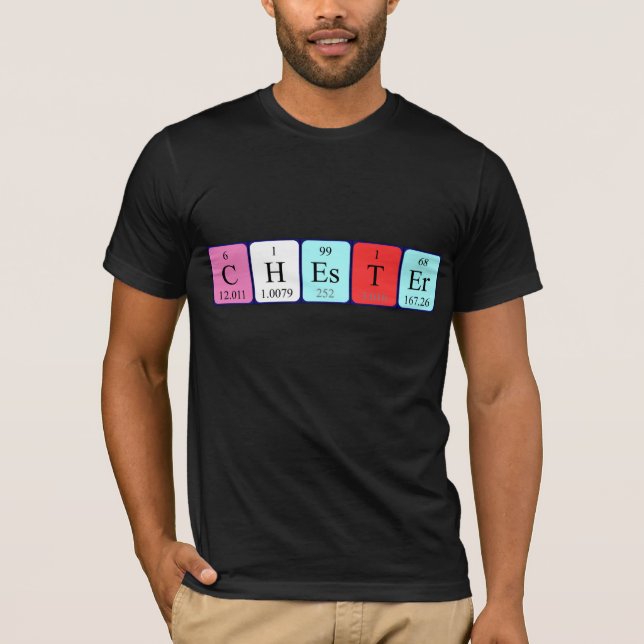 Camiseta de nombre de tabla periódica de Chester (Anverso)
