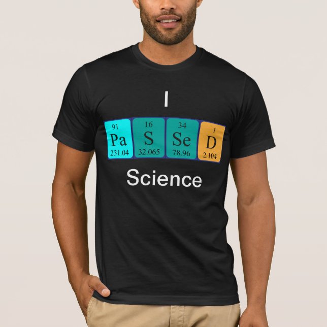 Camiseta de nombre de tabla periódica de ciencia p (Anverso)