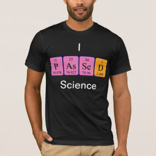 Camiseta de nombre de tabla periódica de ciencia p