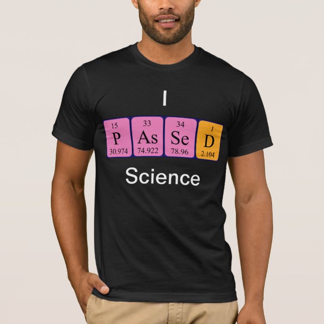 Camiseta de nombre de tabla periódica de ciencia p (Anverso)