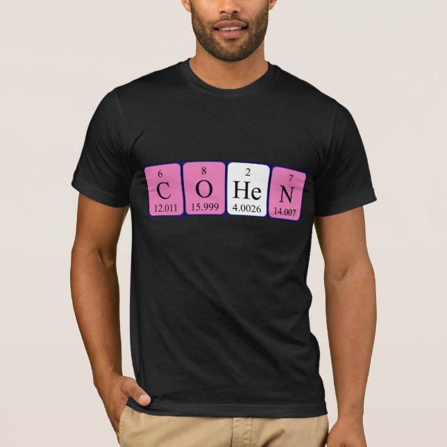 Camiseta de nombre de tabla periódica de Cohen (Anverso)