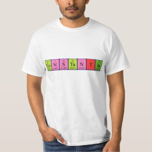 Camiseta de nombre de tabla periódica de Constanti
