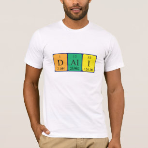 Camiseta de nombre de tabla periódica de Dalí