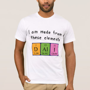 Camiseta de nombre de tabla periódica de Dalí