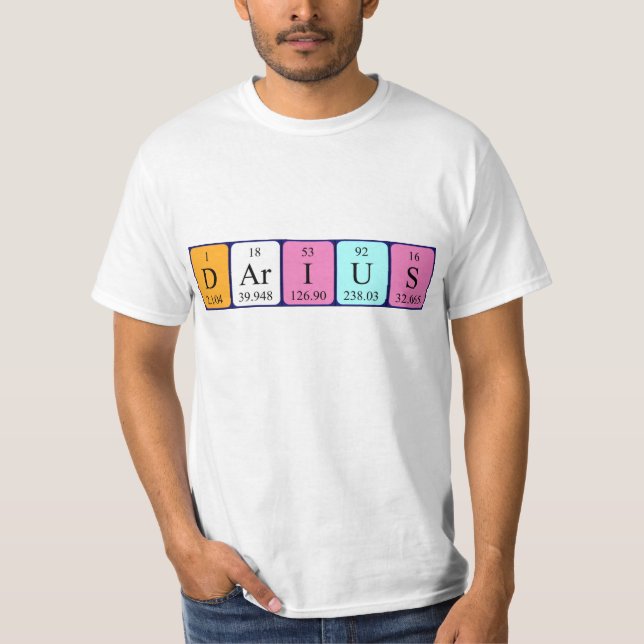 Camiseta de nombre de tabla periódica de Darius (Anverso)