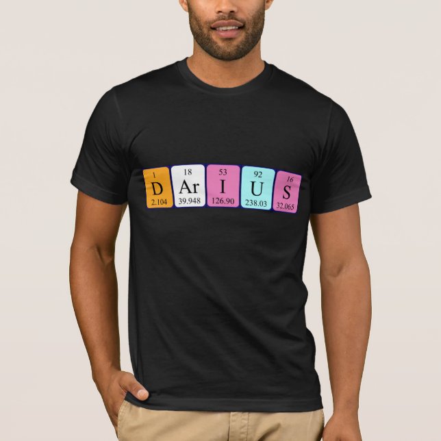 Camiseta de nombre de tabla periódica de Darius (Anverso)