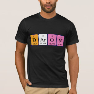 Camiseta de nombre de tabla periódica de Daron