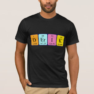Camiseta de nombre de tabla periódica de Derik