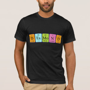 Camiseta de nombre de tabla periódica de Desmond