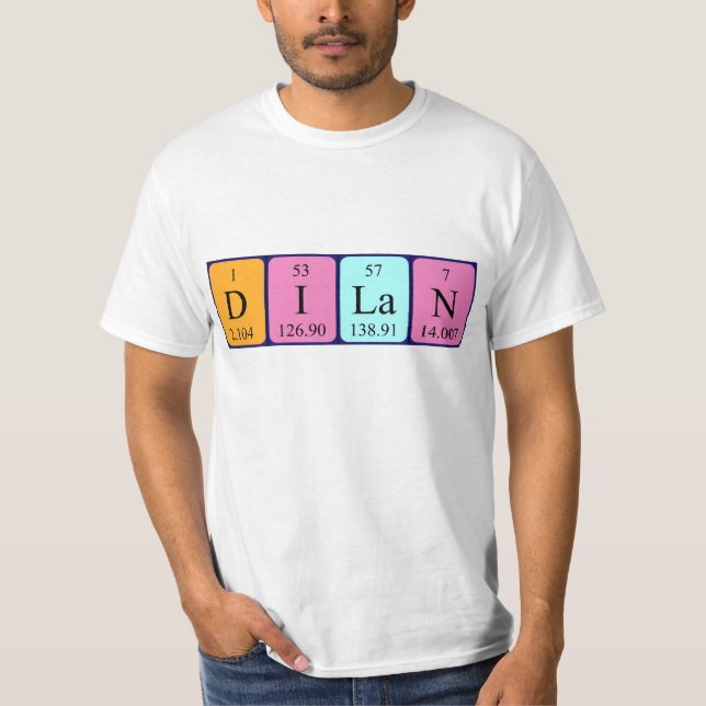 Camiseta de nombre de tabla periódica de Dilan (Anverso)