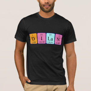 Camiseta de nombre de tabla periódica de Dilan