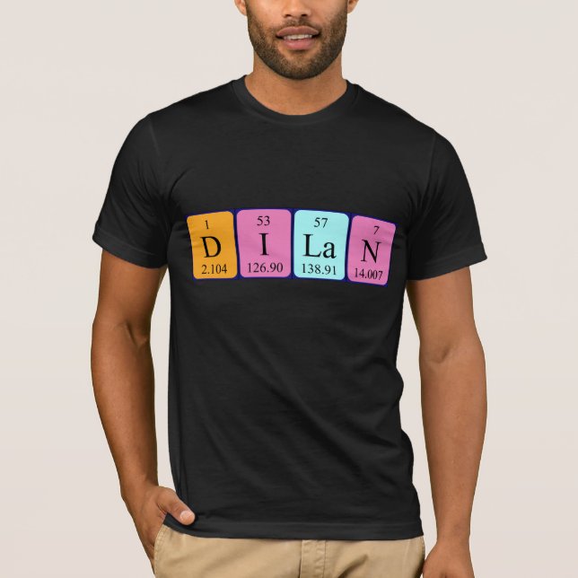Camiseta de nombre de tabla periódica de Dilan (Anverso)