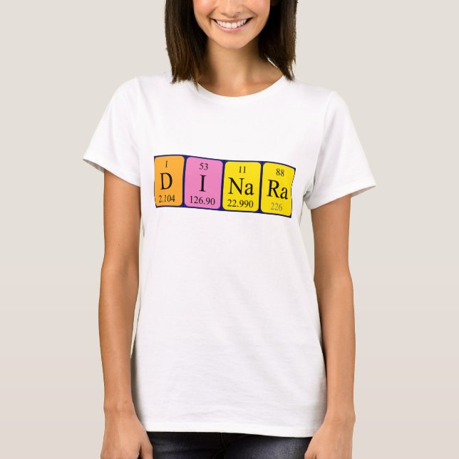 Camiseta de nombre de tabla periódica de Dinara (Anverso)