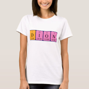 Camiseta de nombre de tabla periódica de Dion